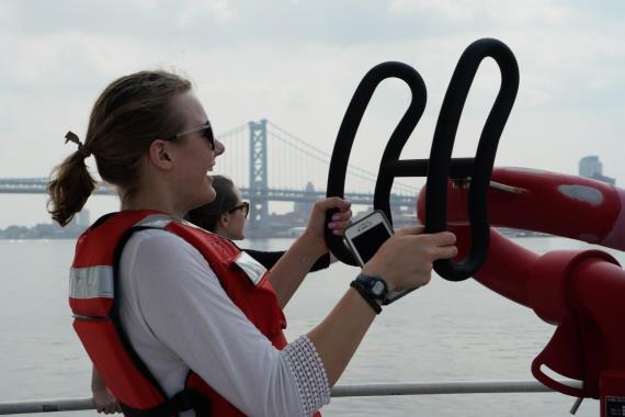 Fire fellow on a fire boat